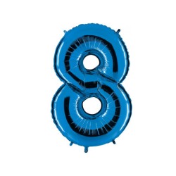 Globo foil número 8 azul | Ducaval | Envías 24/48 horas 