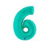 Globo número 6 poliamida color tiffany  | Ducaval | Envías 24/48 hora