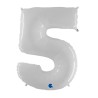 Globo foil número 5 blanco fluorescente | Ducaval | Envíos 24/48 hora
