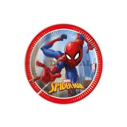 Platos de spiderman 20cm 8u.