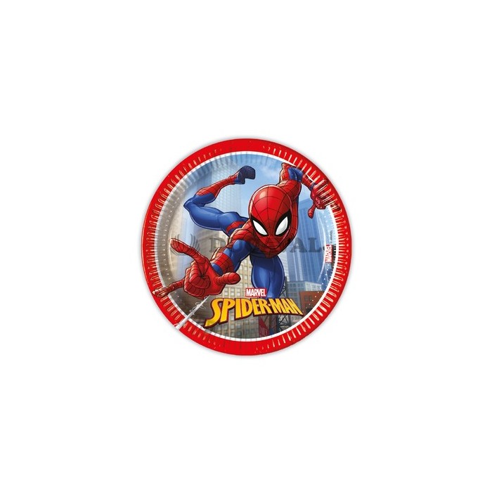 Platos de spiderman 20cm 8u.