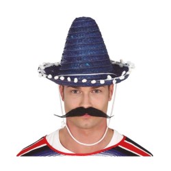 Sombrero mejicano azul 33cm | Ducaval | Envíos 24/48 horas