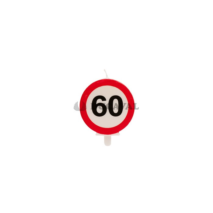 Vela 60 cumpleaños señal prohibido  Disfraces Ducaval