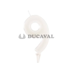 Vela fluorescente amarillo nº9  Disfraces Ducaval