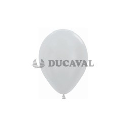 Globo látex satín plata 12.5cm 100ud | Ducaval | Envíos 24/48 horas 