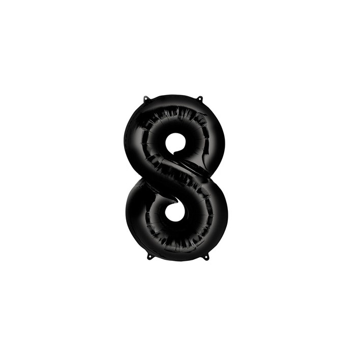 Globo foil número 8 negro | Ducaval | Envías 24/48 horas 