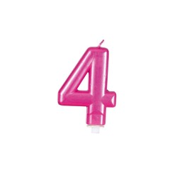 Vela rosa número 4 | Ducaval | Envíos 24/48 horas