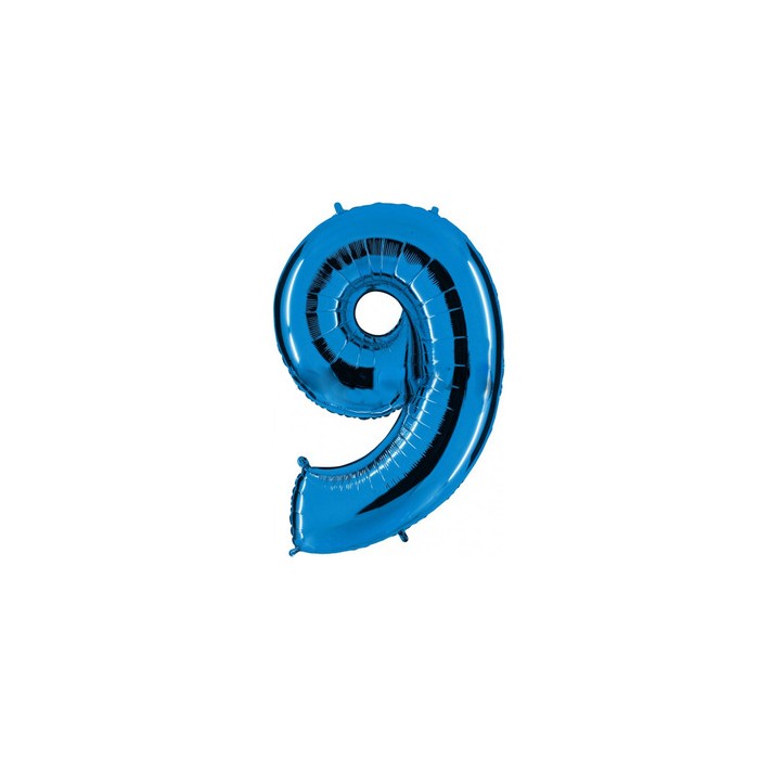 Globo foil número 9 azul  | Ducaval | Envíos 24/48 horas