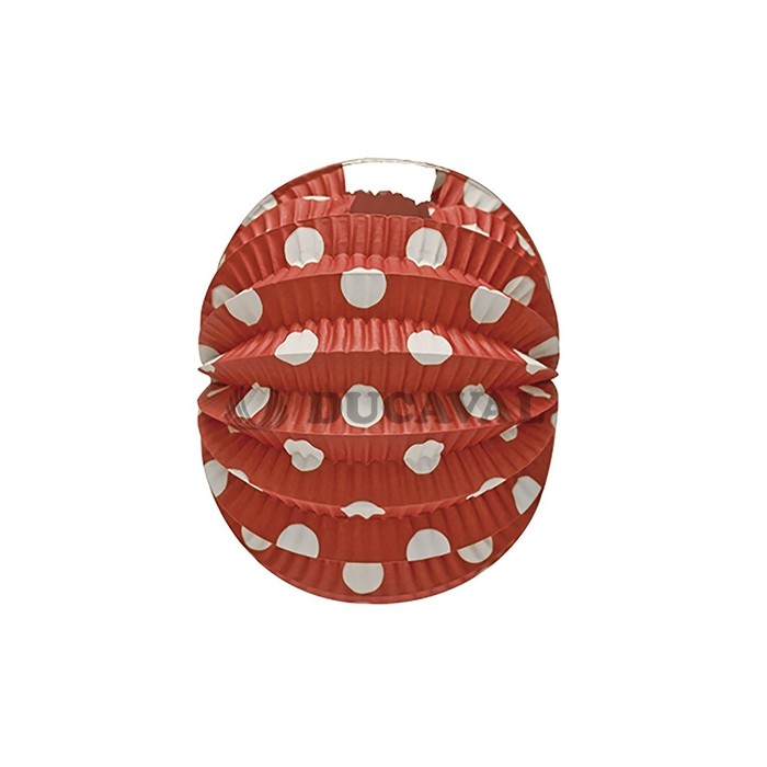 Farol esférico rojo lunar blanco 22cm