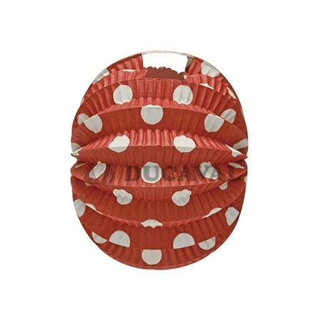 Farol esférico rojo lunar blanco 22cm