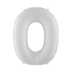 Globo foil número 0 blanco fluorescente | Ducaval | Envíos 24/48 hora