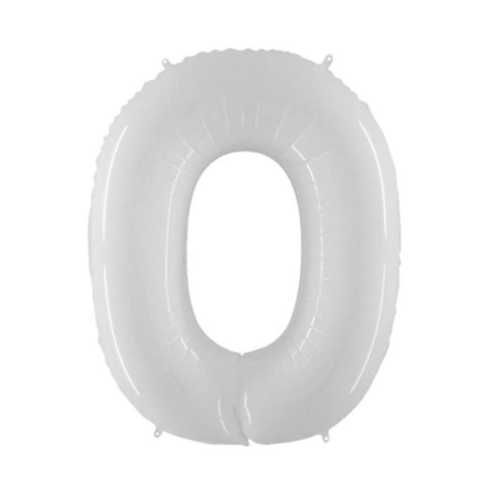 Globo foil número 0 blanco fluorescente | Ducaval | Envíos 24/48 hora