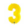 Globo foil número 3 amarillo fluorescente | Ducaval | Envíos 24/48 ho