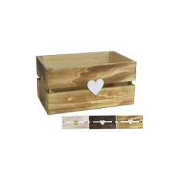 Caja de madera 3 colores surtido corazon 26X16X13cm | Ducaval | Envía