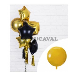 Globo foil balón oro metalizado 40cm  Disfraces Ducaval