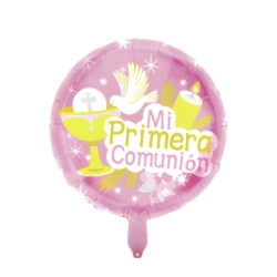 Globo mi primera comunion rosa 45x45cm | Ducaval | Envías 24/48 horas