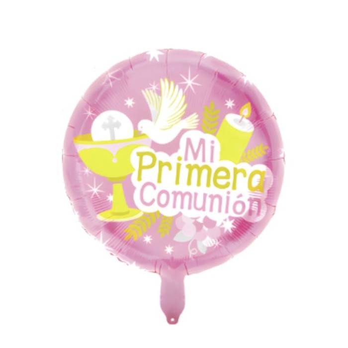 Globo mi primera comunion rosa 45x45cm | Ducaval | Envías 24/48 horas