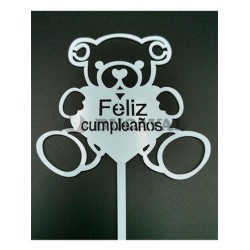 Topper feliz cumpleaños osito azul  Disfraces Ducaval