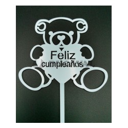 Topper feliz cumpleaños osito azul  Disfraces Ducaval
