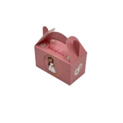 Cajita de cartón comunión rosa 3p | Ducaval | Envías 24/48 horas 