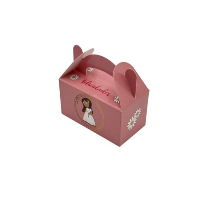 Cajita de cartón comunión rosa 3p | Ducaval | Envías 24/48 horas 