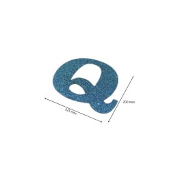 Letra Q purpurina azul | Ducaval | Envíos 24/48h