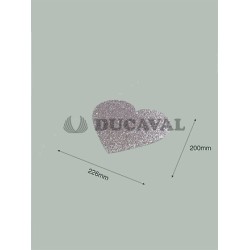 Corazón purpurina plateada 226 X 200 mm