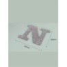 Letra N con purpurina plata 232 x 200 mm