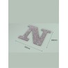 Letra N con purpurina plata 232 x 200 mm