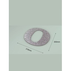 Letra O con purpurina plata 218 x 200 mm