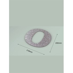 Letra O con purpurina plata 218 x 200 mm