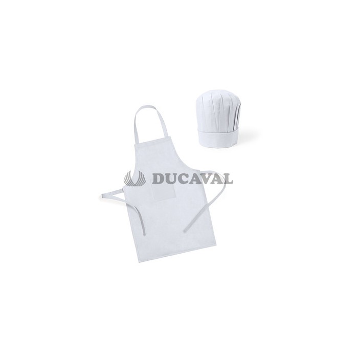 Delantal y gorro infantil blanco | Ducaval | Envíos 24/48 horas