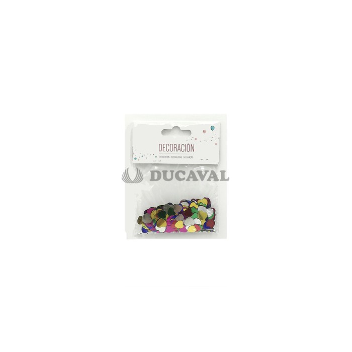 Confeti metalizado corazón colores 10g | Ducaval | Envíos 24/48 horas