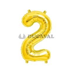 Globo número 2 dorado 45cm