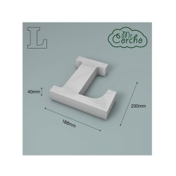 Letra L corcho 200X40mm | Ducaval | Envíos 24/48 horas
