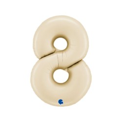 Globo foil número 8 crema 40" | Ducaval | Envíos 24/48 horas