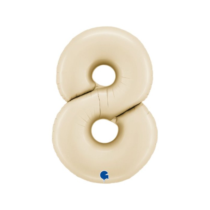 Globo foil número 8 crema 40" | Ducaval | Envíos 24/48 horas