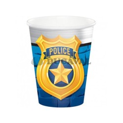 Vasos de papel policia 256ml 8u