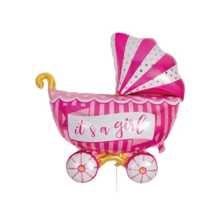Globo poliamida carrito bebé it's a girl 98cm | Ducaval | Envíos 24/4