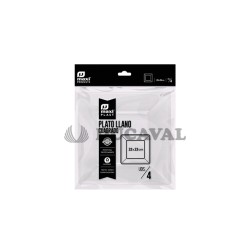 Plato cuadrado transparente 23x23cm 4 ud | Ducaval |