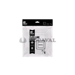 Plato cuadrado transparente 23x23cm 4 ud | Ducaval |