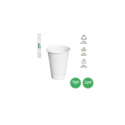Vaso impermeable blanco 220cc 100ud | Ducaval | Envíos 24/48 horas
