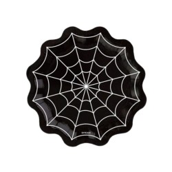 Plato forma telaraña 23.5x23.5cm 6ud | Ducaval | Envíos 24/48 horas