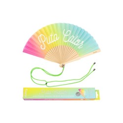 Abanico brilla en la oscuridad "puto calor" arcoiris | Ducaval | Enví