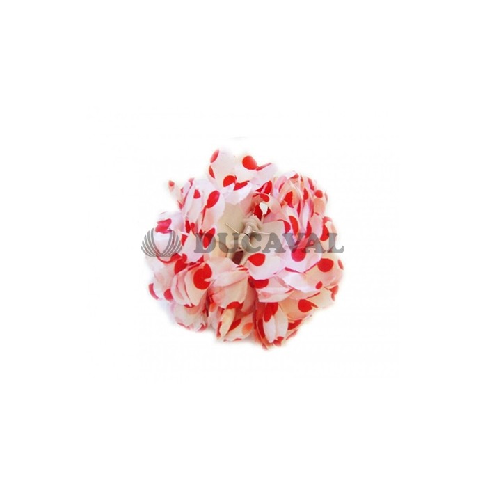 Flor pinza blanca lunares rojos GD