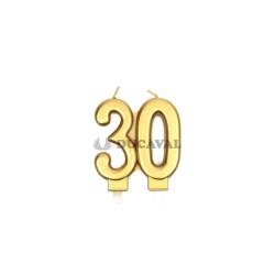 Vela nº 30 en color oro 7.7cm| Ducaval | Envíos 24/48h