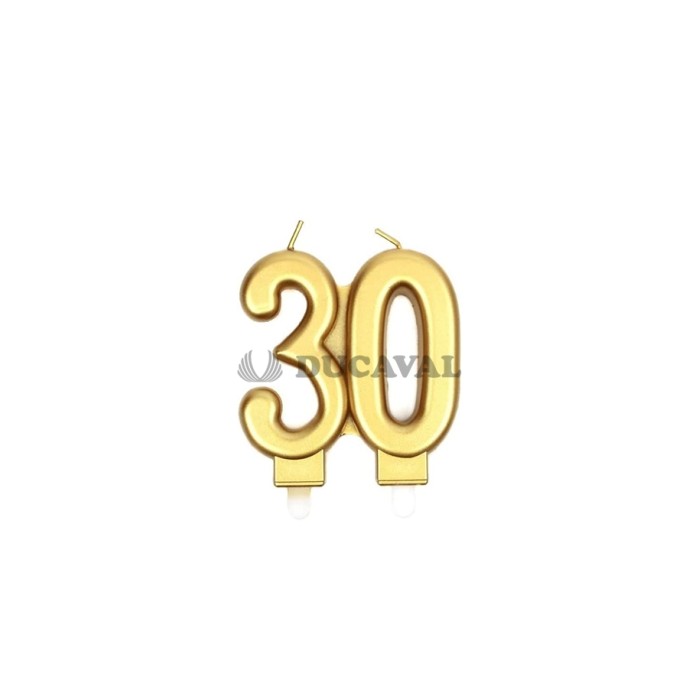 Vela nº 30 en color oro 7.7cm| Ducaval | Envíos 24/48h