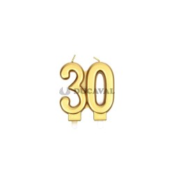 Vela nº 30 en color oro 7.7cm| Ducaval | Envíos 24/48h