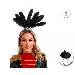 DIADEMA PLUMAS CON CORONA | Ducaval | Envías 24/48 horas 