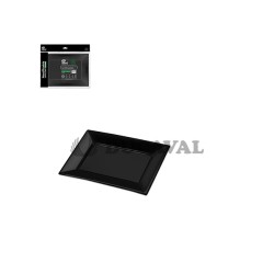 Bandeja rectangular negra 33x22.5cm 3und reutilizable | Ducaval | Env